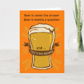 Birthday-kaart voor bier, Birthday-bier, Lads-kaar Kaart (Voorkant)
