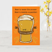 Birthday-kaart voor bier, Birthday-bier, Lads-kaar Kaart (Gele Bloem)