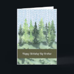 Birthday Kaart voor Big Brother<br><div class="desc">Verjaarkaart voor je grote broer met groene bomen en een gestreepte hemel. De woorden aan de binnenkant kunnen worden veranderd. Bedankt aan Creative Fabrica voor enkele elementen in het ontwerp.</div>