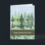 Birthday Kaart voor Big Brother<br><div class="desc">Verjaarkaart voor je grote broer met groene bomen en een gestreepte hemel. De woorden aan de binnenkant kunnen worden veranderd. Bedankt aan Creative Fabrica voor enkele elementen in het ontwerp.</div>