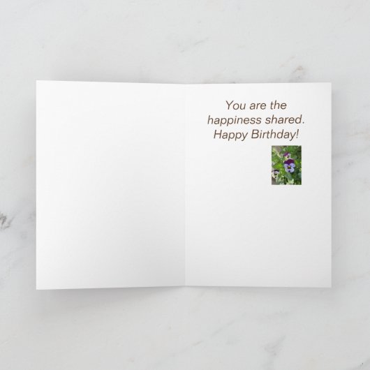 Birthday-kaart voor blauwe Pansies Kaart (Binnen)