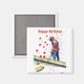 Birthday-kaart voor boomchirurg magneet (Voorkant / Achterkant)