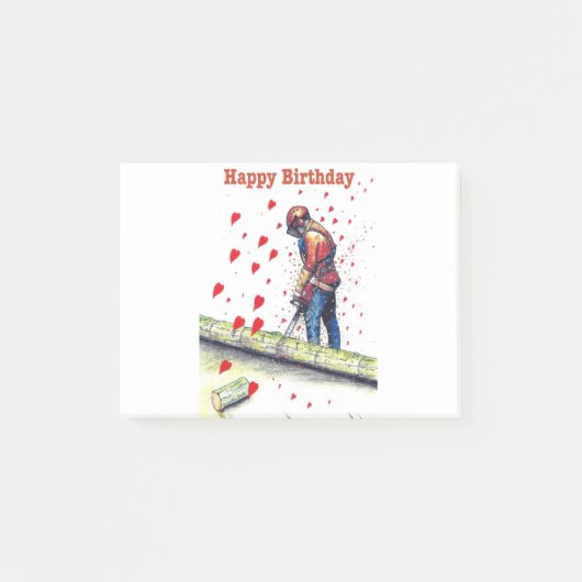 Birthday-kaart voor boomchirurg post-it® notes (Voorkant)