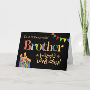 Birthday-kaart voor broer, bundel en kaarsen feestdagen kaart