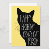 Birthday Kaart voor Cat Lover - Crazy Cat Lady (Voorkant / Achterkant)