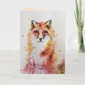 Birthday-kaart voor Cute Red Fox Waterverf Kaart (Achterkant)