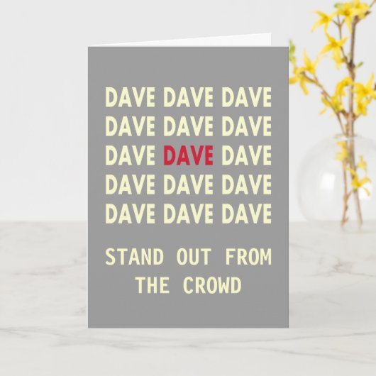 Birthday-kaart voor DAVE Kaart (Gele Bloem)