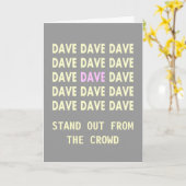 Birthday Kaart voor DAVE Pink (Gele Bloem)