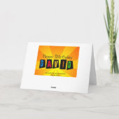 Birthday kaart voor David (Achterkant)