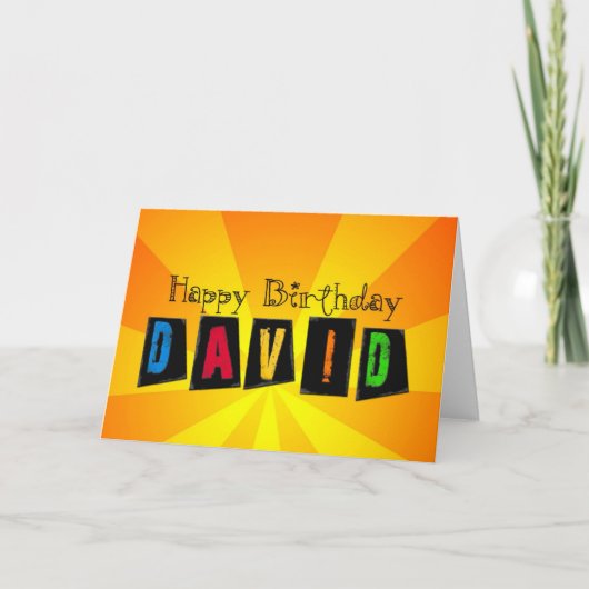 Birthday kaart voor David (Voorkant)