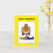 Birthday-kaart voor de bouw of het wegpersoneel kaart (Gele Bloem)