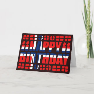 Birthday-kaart voor de vlag van Noorwegen Kaart