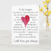 Birthday-kaart voor dochter met hart en woorden kaart (Gele Bloem)