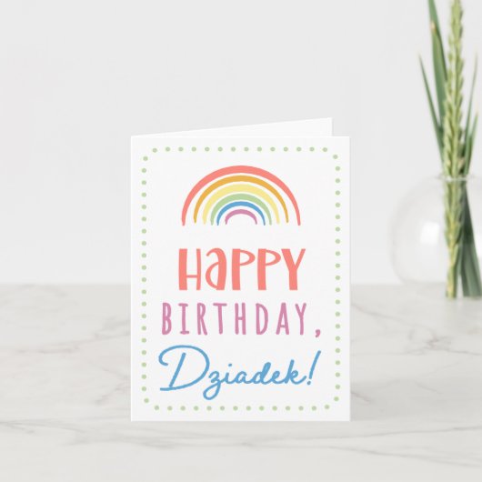 Birthday Kaart voor Dziadek (Voorkant)