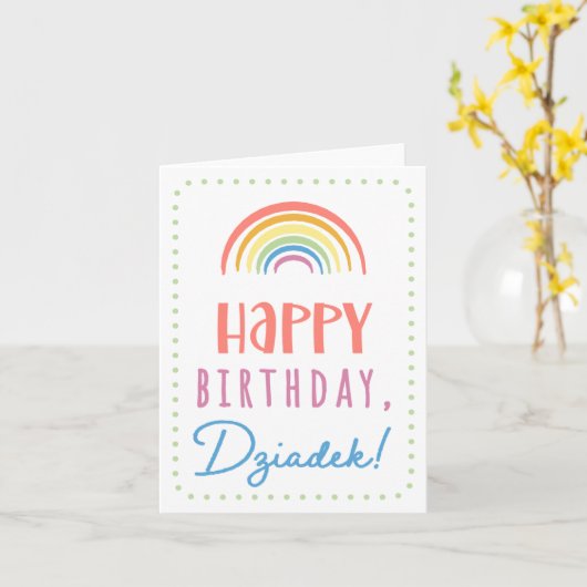 Birthday Kaart voor Dziadek (Gele Bloem)