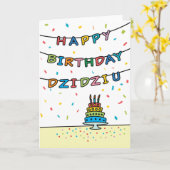 Birthday Kaart voor Dzidziu (Gele Bloem)