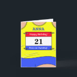 Birthday-kaart voor een runner kaart<br><div class="desc">Stuur Birthday naar die speciale loper, ongeacht de afstand die ze rijden, marathons, halve marathons, 10 mijl, 10 km of 5 km afstanden, of springen! Het lopende vest met zijn rassenaantal staat voor een waaier van aanpassingsopties toe: - Naam van de exploitant - Birthday Greeting - Leeftijd- of rasnummer -...</div>