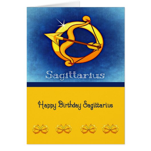 Birthday Kaart voor een Sagittarius met Arrow (Voorkant)