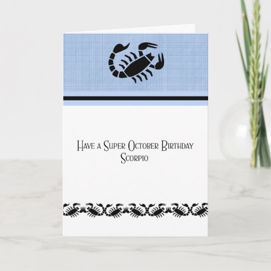 Birthday Kaart voor een Scorpio 23-nov. 21 okt. (Voorkant)