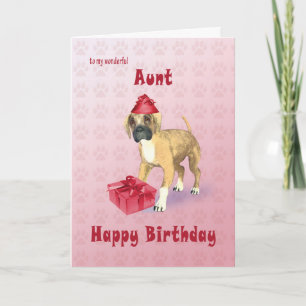 Birthday-kaart voor een tante met een puppy kaart