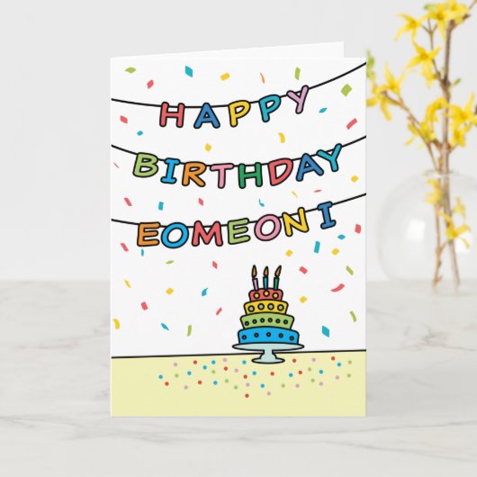 Birthday Kaart voor Eomeoni (Gele Bloem)