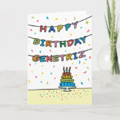 Birthday Kaart voor Genetriz (Voorkant)