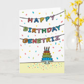Birthday Kaart voor Genetriz (Gele Bloem)