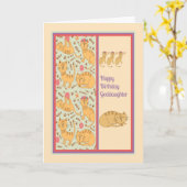 Birthday Kaart voor Goddochter met Katten (Gele Bloem)