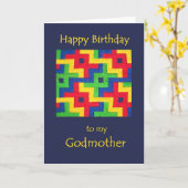 Birthday Kaart voor Godmoeder - Patchwork Quilt (Gele Bloem)