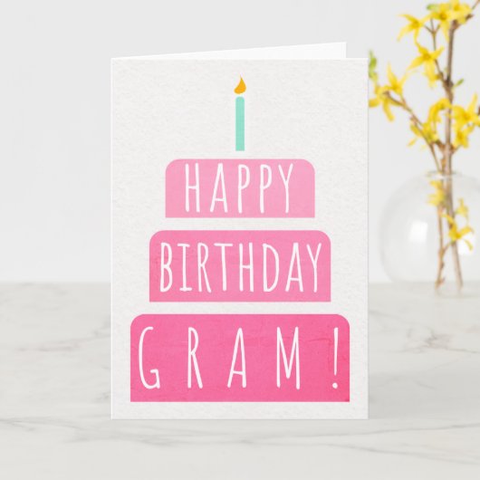 Birthday Kaart voor Gram (Gele Bloem)