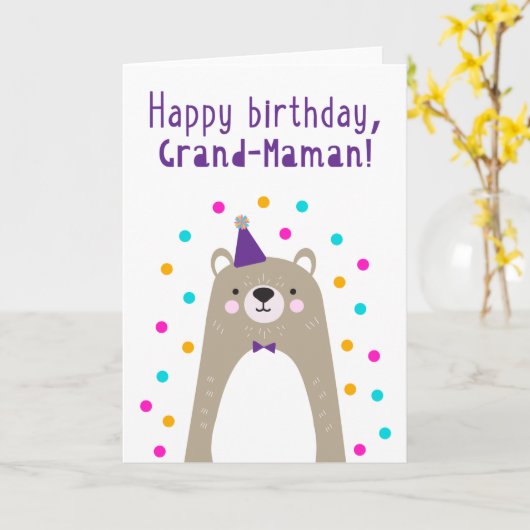 Birthday Kaart voor Grand-Maman (Gele Bloem)