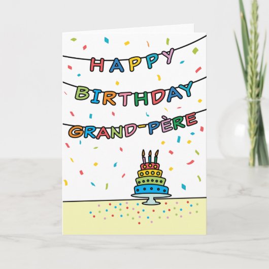 Birthday Kaart voor Grand-Père (Voorkant)