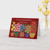 Birthday Kaart voor grootvader - ventilatorkracht (Gele Bloem)