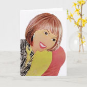 Birthday Kaart voor haar (blanco binnenin) (Gele Bloem)