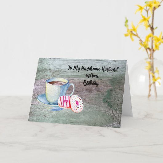 Birthday Kaart voor Handsome Husband (Gele Bloem)