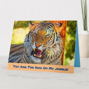 Birthday-kaart voor hem, Big Cat Yawning Card Kaart
