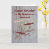 Birthday Kaart voor Husband die graag wil vissen (Gele Bloem)