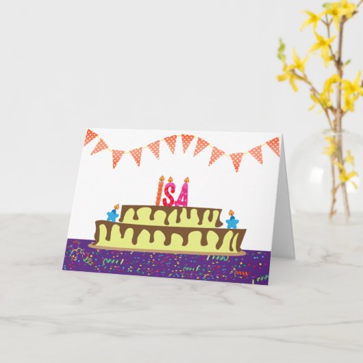 Birthday Kaart voor Isa (Gele Bloem)