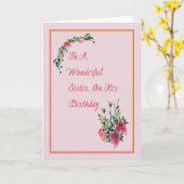 Birthday Kaart voor je geweldige zuster (Gele Bloem)