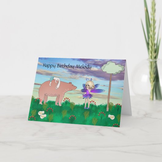 Birthday Kaart voor kinderen met Beer en milt (Voorkant)