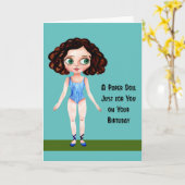 'Birthday'-Kaart voor kinderen met papierdollar Kaart (Gele Bloem)