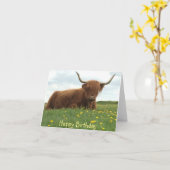 Birthday-kaart voor Koe in het Hoogland Kaart (Gele Bloem)