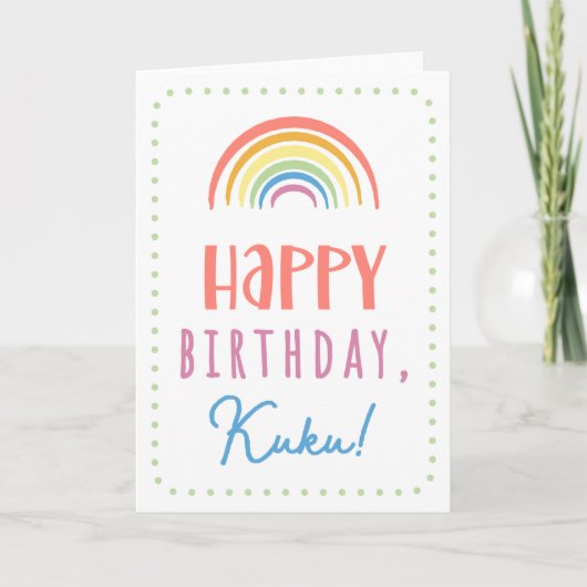 Birthday Kaart voor Kuku (Voorkant)