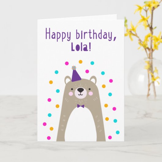 Birthday Kaart voor Lola (Gele Bloem)