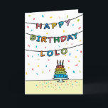 Birthday Kaart voor Lolo<br><div class="desc">Je noemt je grootvader Lolo, niet opa. (Lolo betekent grootvader in Tagalog / Filipino.) Stel je voor hoe enthousiast Lolo zal zijn om een verjaardagskaart te ontvangen die speciaal aan hem is gericht! Uw lolo zal ook houden van het leuke, kleurrijke ontwerp van deze kaart met confetti en wimpels die...</div>