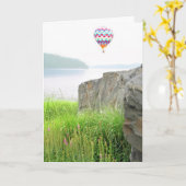 Birthday-kaart voor luchtballon kaart (Gele Bloem)