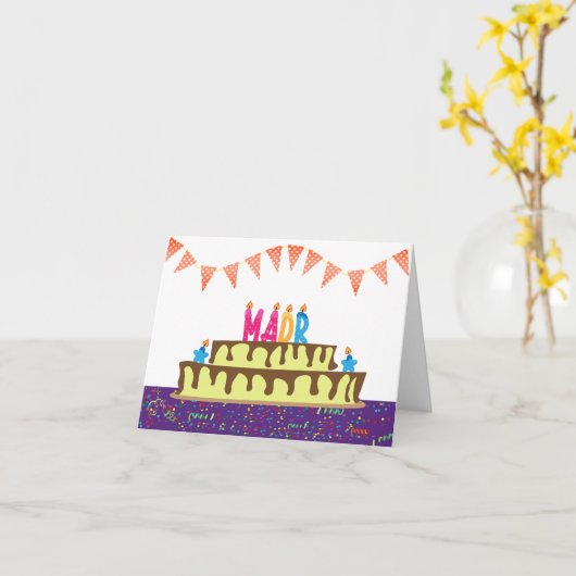 Birthday Kaart voor Madr (Gele Bloem)