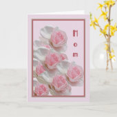 Birthday Kaart voor mam met roze rozen (Gele Bloem)