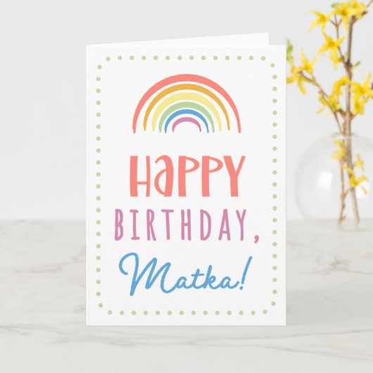 Birthday Kaart voor Matka (Gele Bloem)
