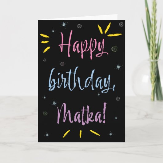 Birthday Kaart voor Matka (Voorkant)